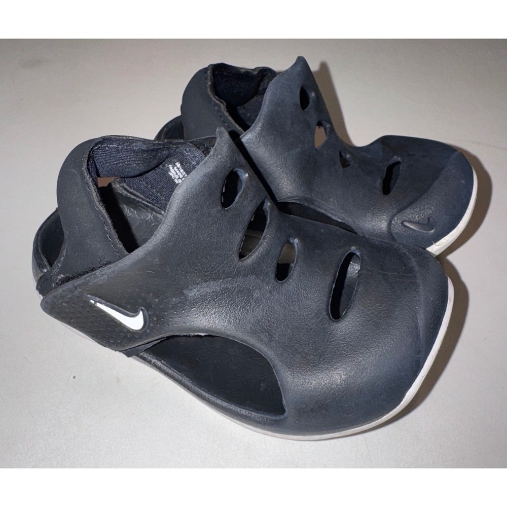 Nike Sunray Protect 2 TD Kids Black White Water Sandals 943827-001 Size 6C